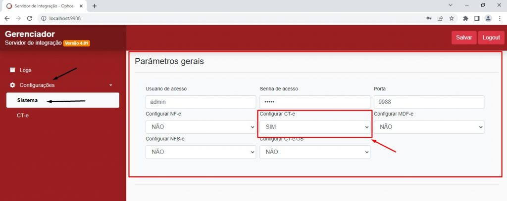 configuração integrador v5